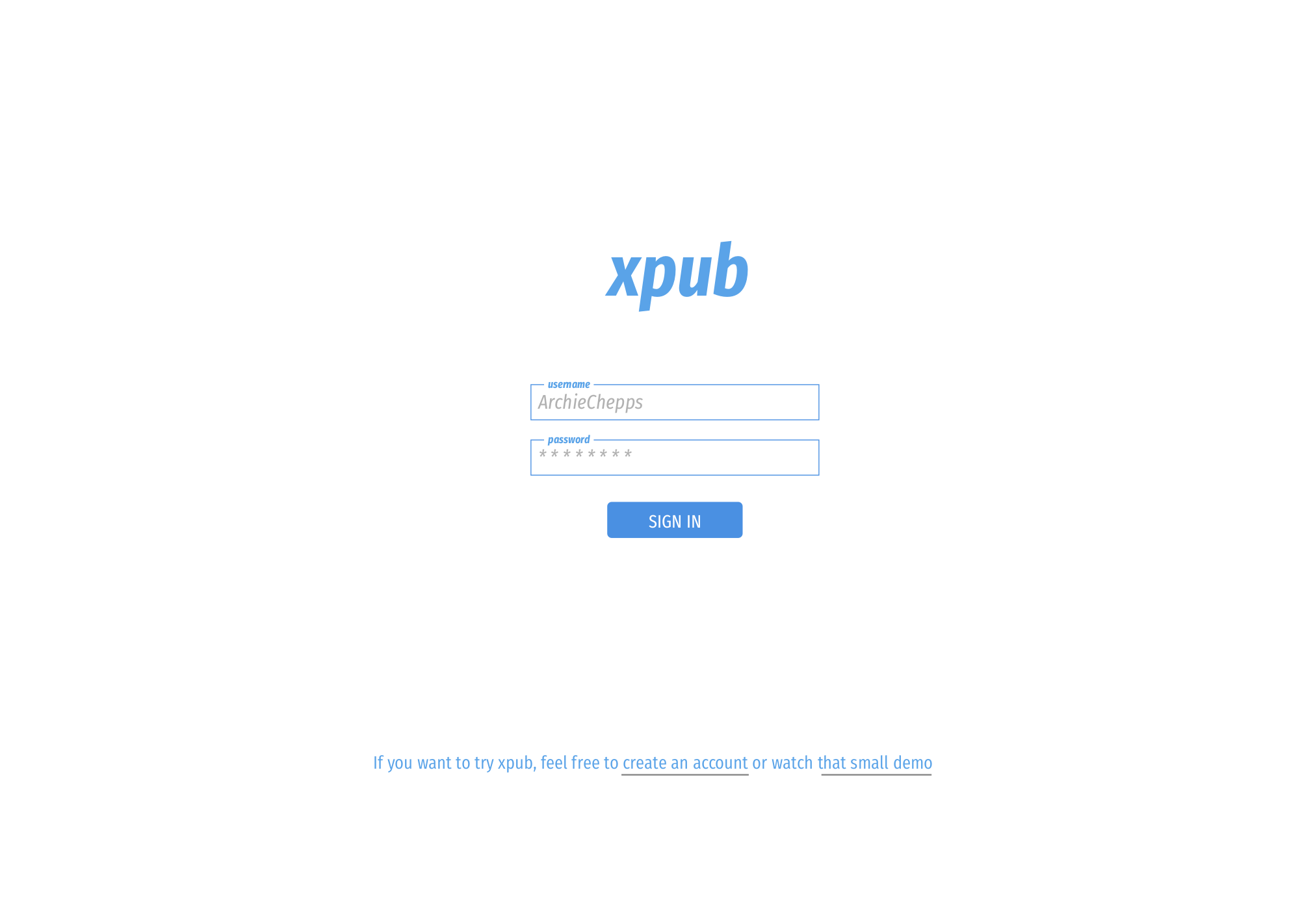 Login page for our first Journal platform. 